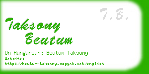 taksony beutum business card